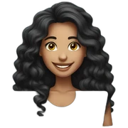 23 year old beautiful girl with long wavy black hair smiling laptop sticker