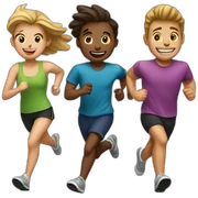 3 friends running sticker