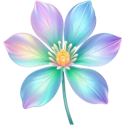 Pastel iridescent transparent luminescent flower sticker