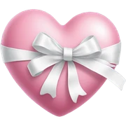 Pink heart with white ribbon sticker