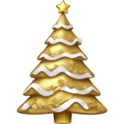 Gold and white christmas tree sticker