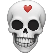 emo skull heart sticker