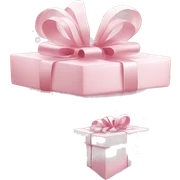 Light pink Christmas gifts under a white Christmas tree  sticker