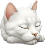 Sleeping white cat sticker