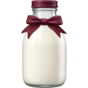 aesthetic milk bottle with burgundy bow sticker