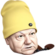 old man with instrument helmet sticker