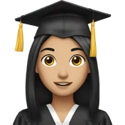 graduation long black hair sticker