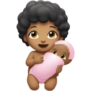 Tan baby with light pink pacifier being held by a tan woman with black hair sticker