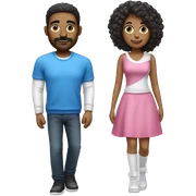 Casal branco jogador videogame cabelos pretos roupas azul e rosa sticker