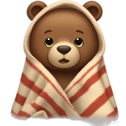 bear cozy in blanket sticker