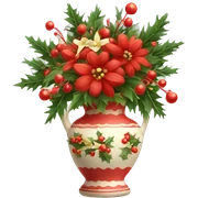Christmas vase with flowers sticker