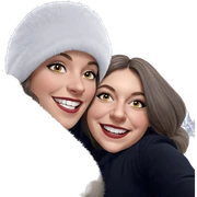 happy girls in stylish hats sticker