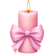 pastel pink candle with bow  sticker