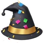 New year hat with confetti sticker