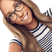 smiling girl with glasses sticker