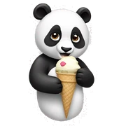 Panda eating ice cream sticker