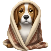 Dog with a cozy blanket  sticker