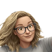 smiling girl with glasses sticker
