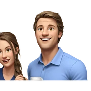happy young couple indoors sticker