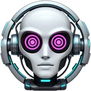 Futuristic technological cyberpunk sticker