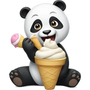 Panda eating ice cream sticker