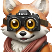 photorealistic detailled kawaii fox taking photo with canon 1DX sticker