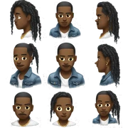 Black Dread head wearing a jean jacket with a white shirt with golden diamond grills and diamond earrings he looks like a rapper sticker