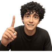 smiling boy in black shirt sticker