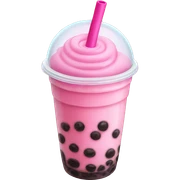 Pink bubble tea sticker
