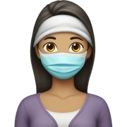 Girl with face mask  sticker