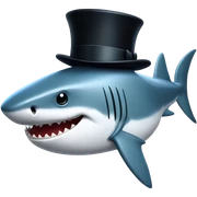 Shark with a top hat sticker