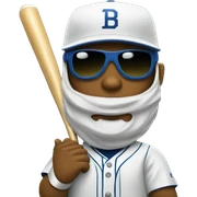  baseball player with sunglasses  sticker