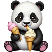 Panda eating ice cream sticker