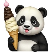 Panda eating ice cream sticker