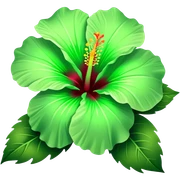 green hibiscus flower sticker
