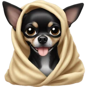 Black chihuahua in blanket sticker
