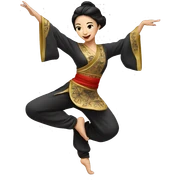 Oriental brunette woman dancer  sticker