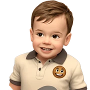 happy boy with brown hair sticker