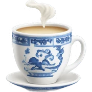 Milky tea in blue and white china  sticker