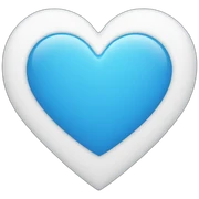 white heart in blue heart sticker