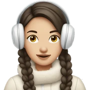 pretty brunette girl wearing cozy winter white earmuffs sticker