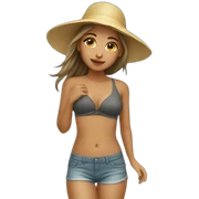 Girl in beach sticker