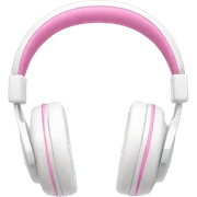 White headphones with pink bow sticker