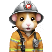 Cute girl hamster firefighter sticker