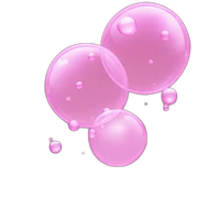 pink soap bubbles sticker