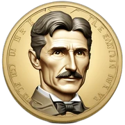 nikola tesla coin money serbia sticker