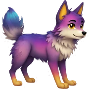 Colorful emo-Sparkle-wolf-fursona full body sticker