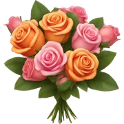 Orange and pink rose bouquet sticker