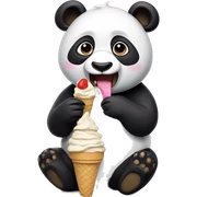 Panda eating ice cream sticker