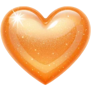 pastel orange glittery heart sticker